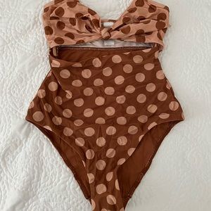 Zimmermann primrose tie front polka dot swimsuit